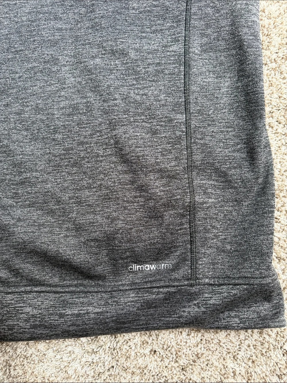 ADIDAS ClimaWarm Heathered Gray/Black Athletic Hoodie